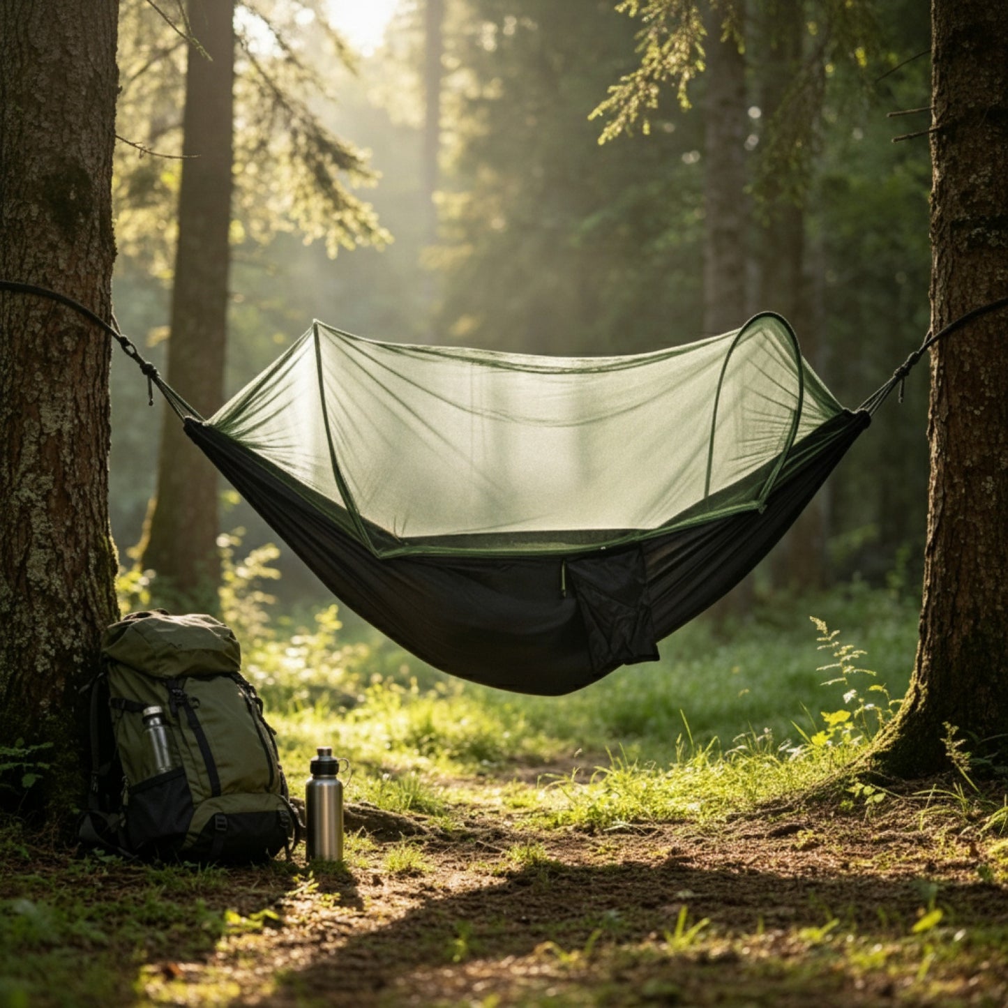 Hamac de camping portable pour l'extérieur, lit moustiquaire, tente de couchage, lit de camping, tente suspendue, abri de voyage, hamac ultraléger