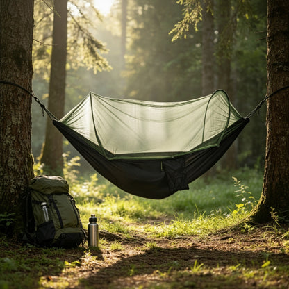 Hamac de camping portable pour l'extérieur, lit moustiquaire, tente de couchage, lit de camping, tente suspendue, abri de voyage, hamac ultraléger